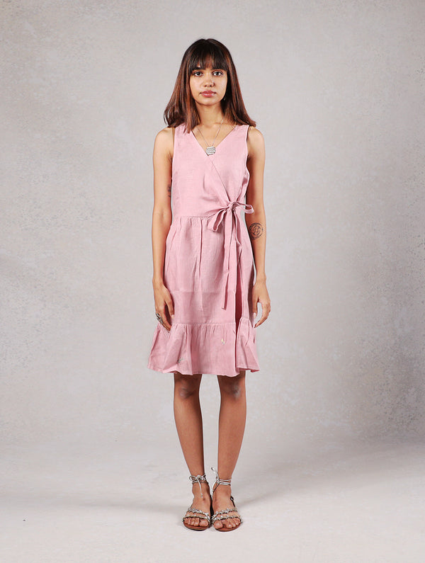 Hazel Wrap Dress - Mauve pink
