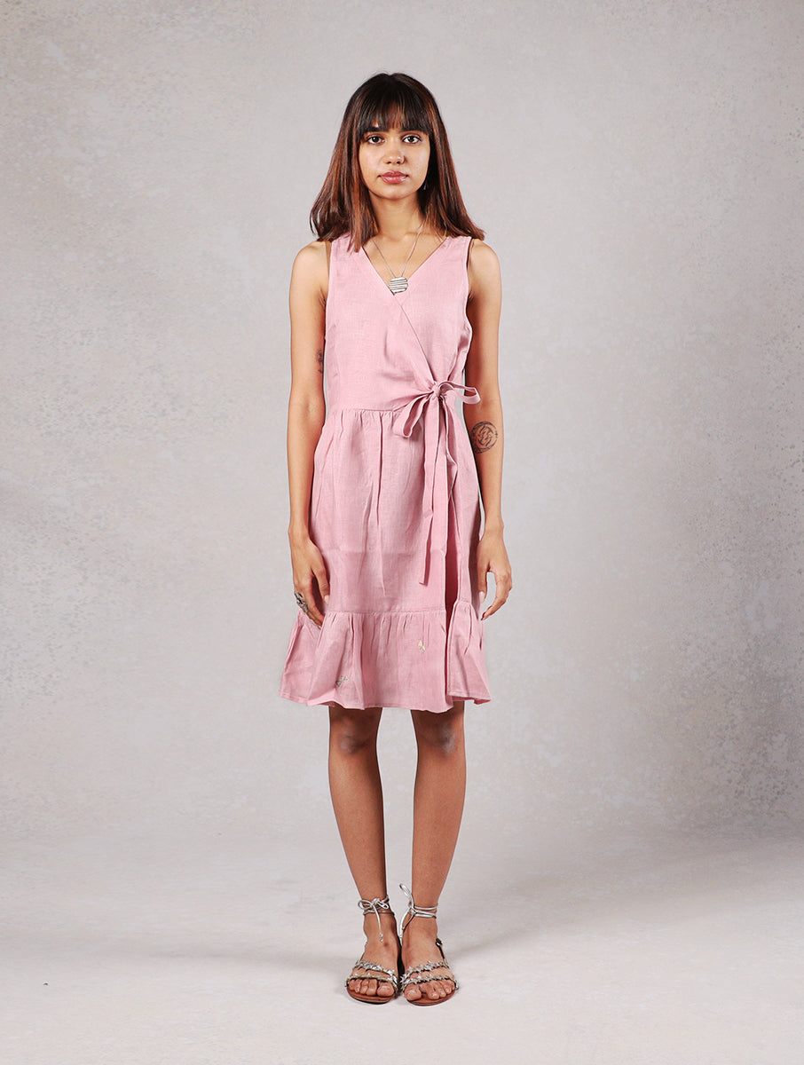 Hazel Wrap Dress - Mauve pink