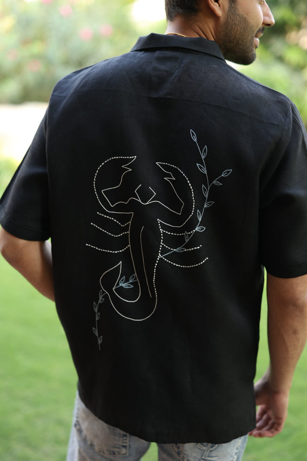 Scorpio Linen Shirt - Black