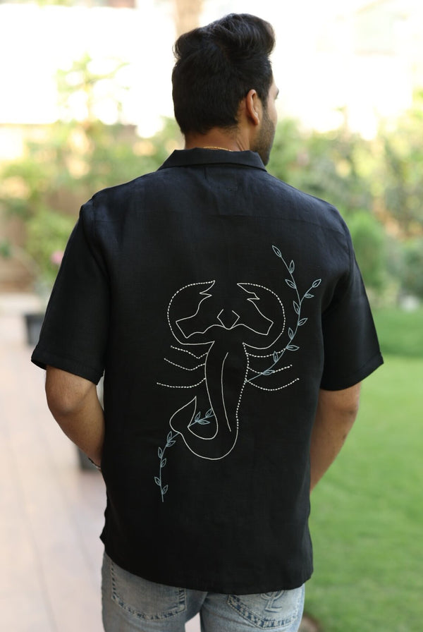 Scorpio Linen Shirt - Black