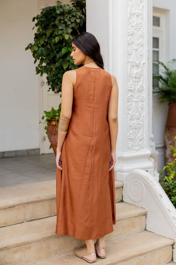 V-neck panel  dress