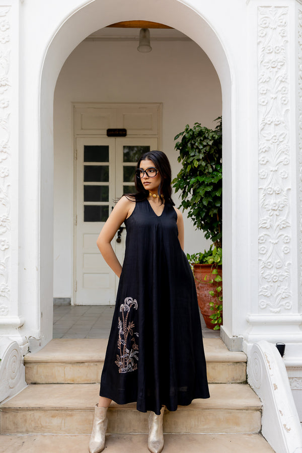 V-neck Panel Dress