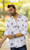 Linen Men Classic Collar Shirt - White Badal Naav