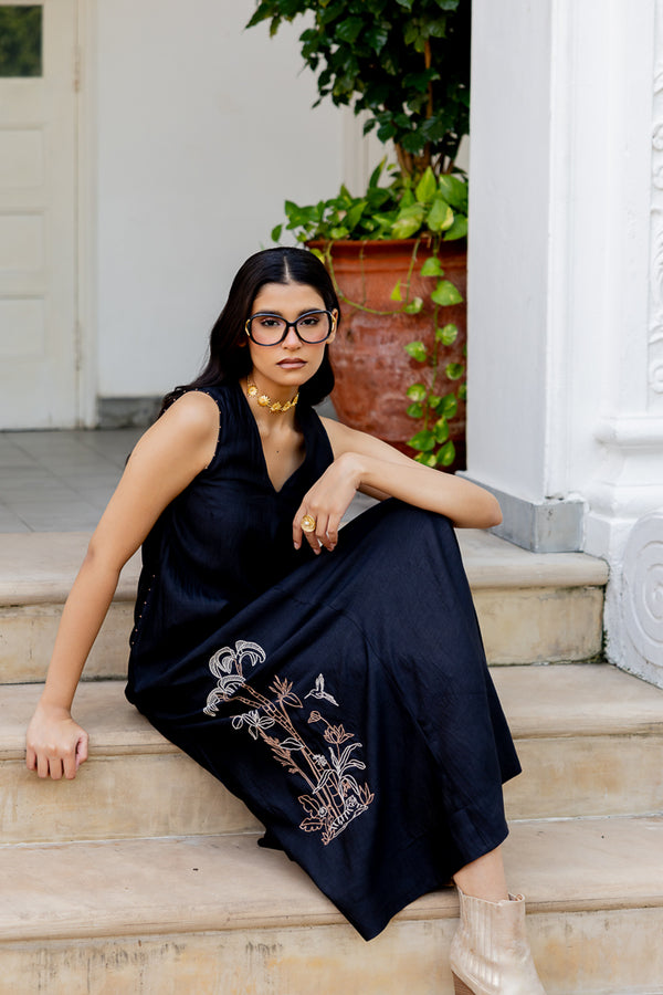 V-neck Panel Dress