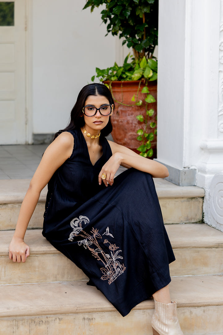 V-neck Panel Dress