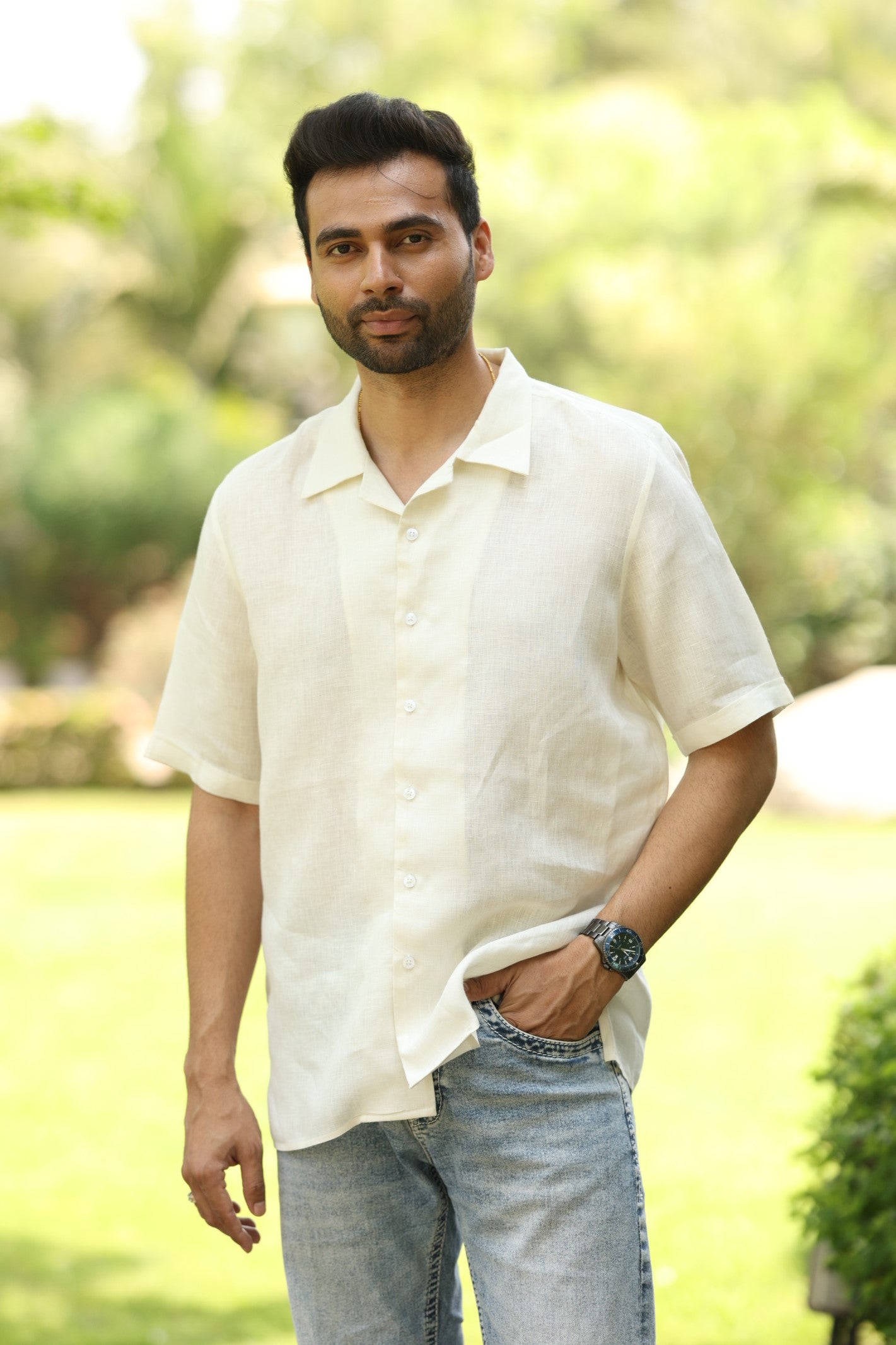 Aquarius Linen Shirt - Off- White