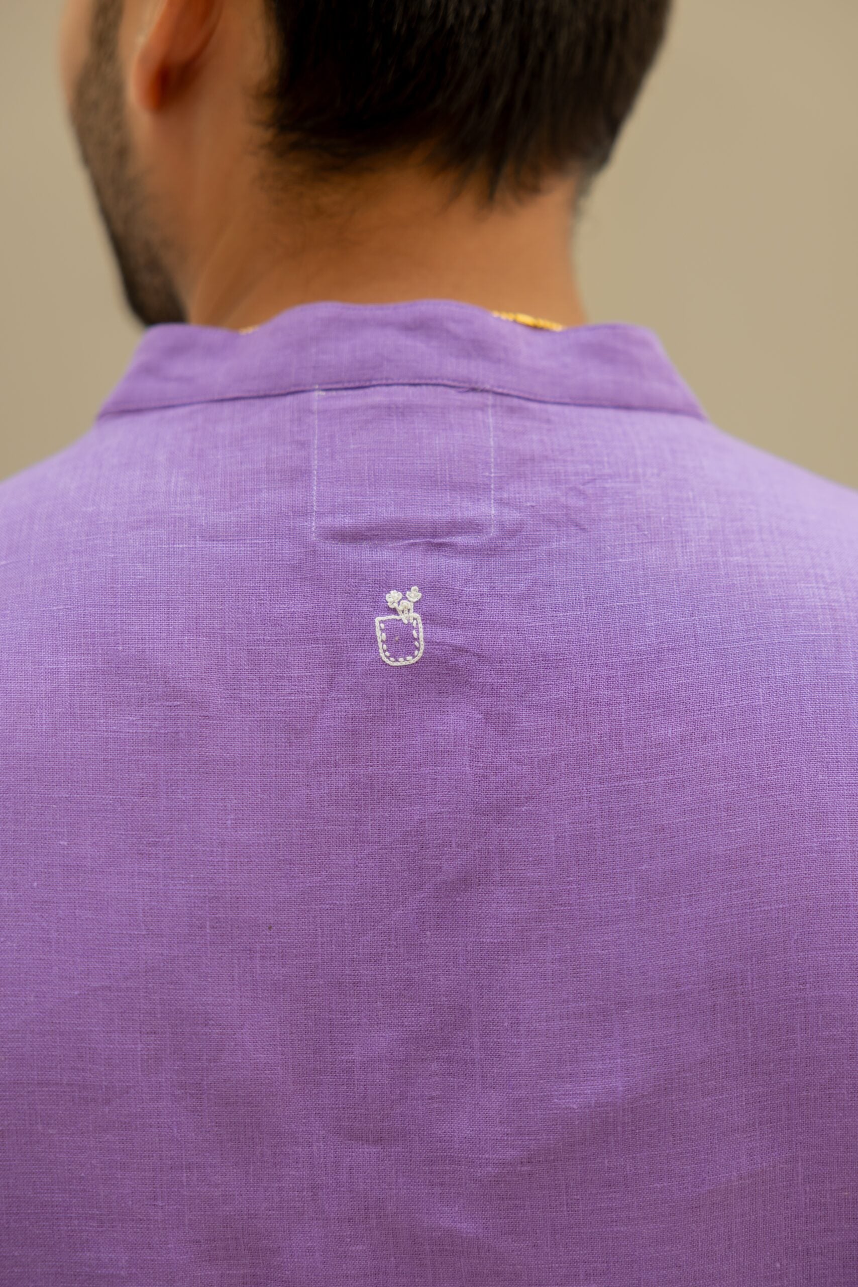 Linen Men kurta - Purple