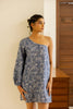Linen Banaras Bloom One shoulder Dress