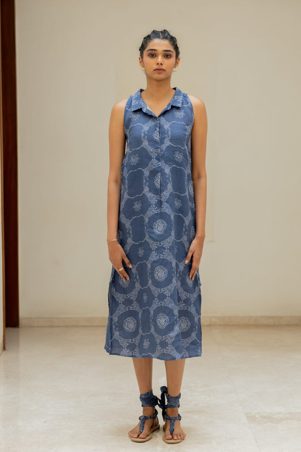 Linen Bagh Genda Sleevless Shirt Dress