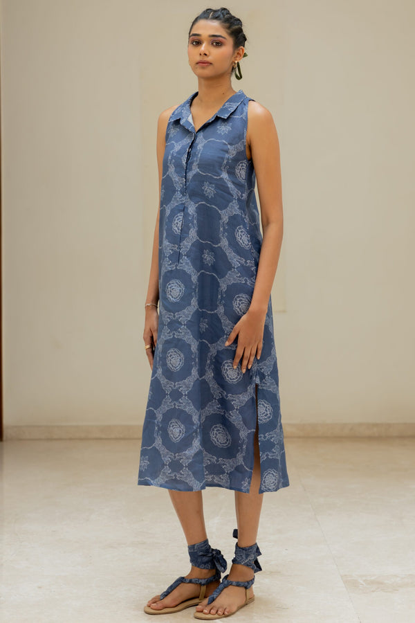 Linen Bagh Genda Sleevless Shirt Dress