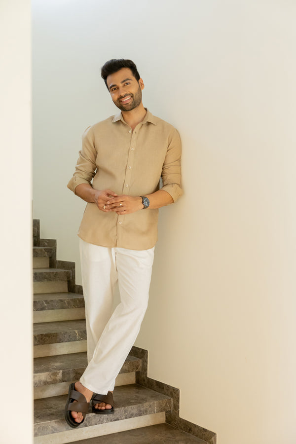 Linen Men Shirt - Bamboo