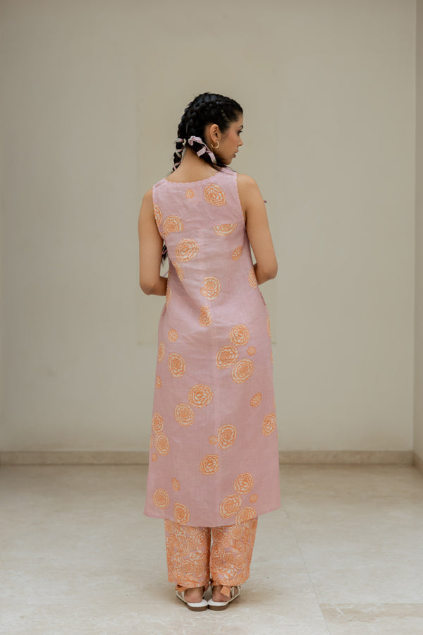 Linen Genda Phool Raga Kurta