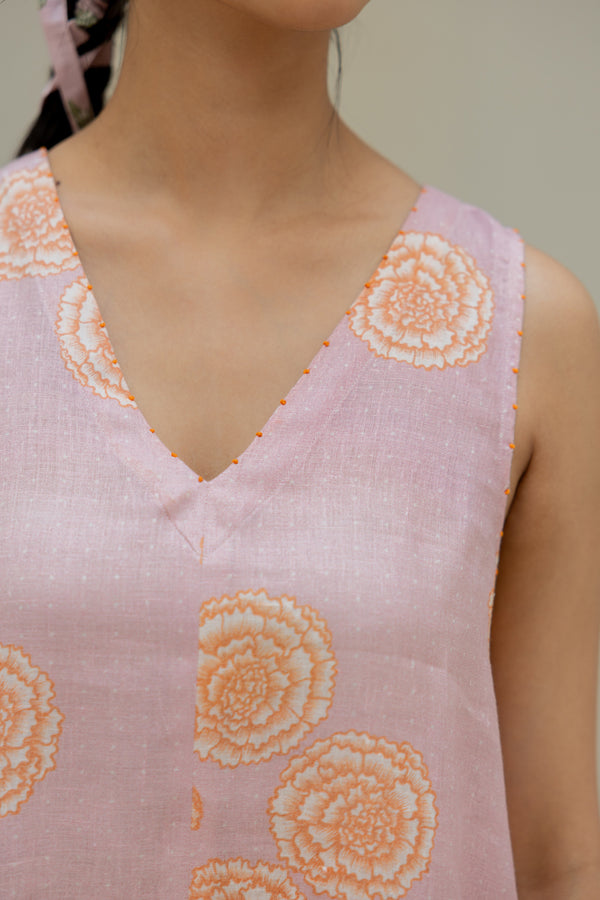 Linen Genda Phool Raga Kurta