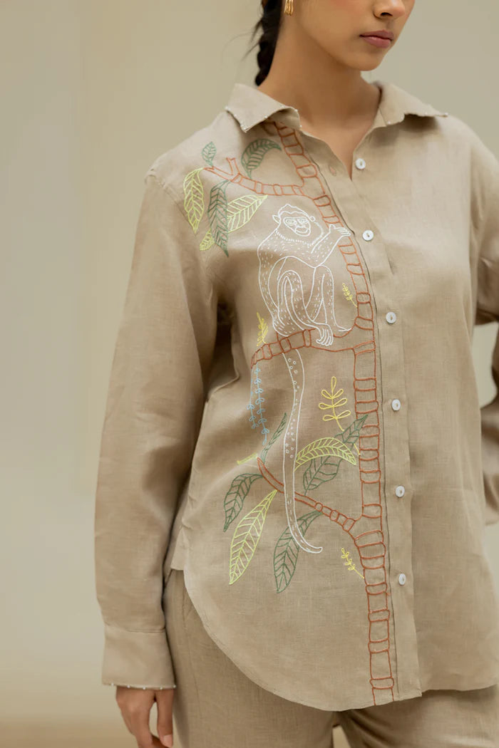 Linen Coord Set - Sandra Shirt With Narrow Pant