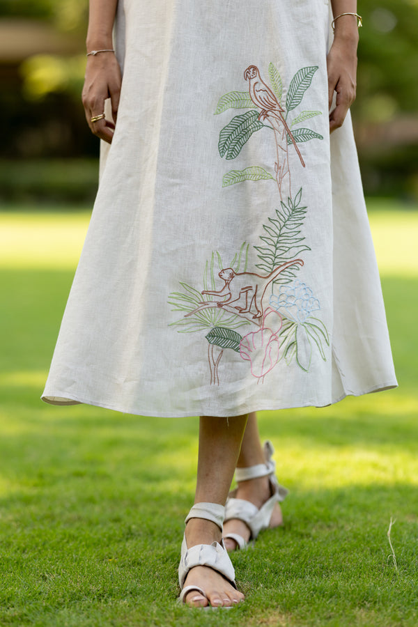 Linen Skirt - Oatmeal