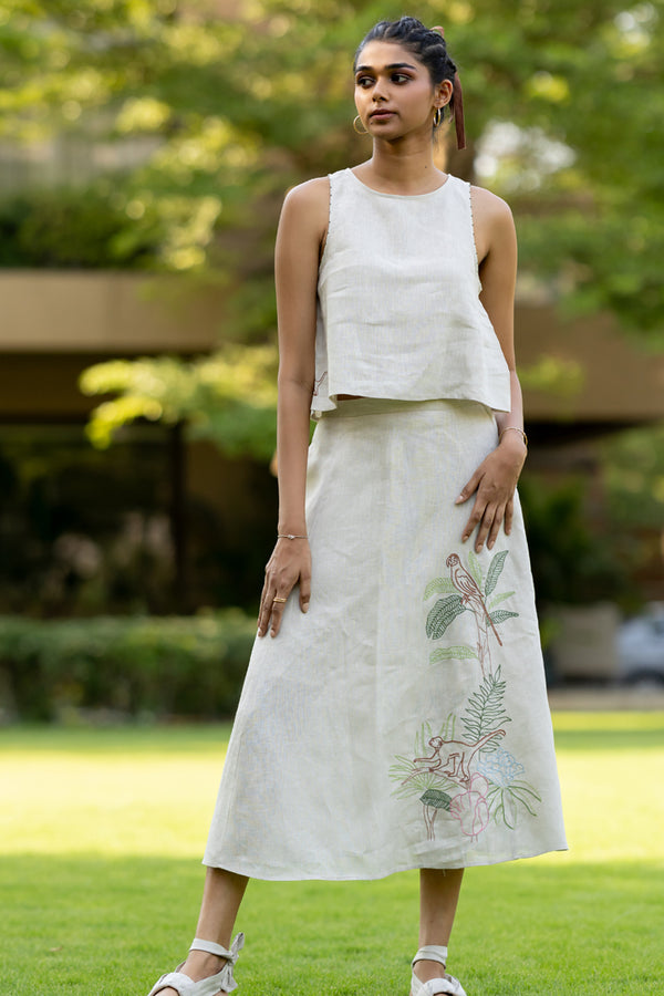 Linen Skirt - Oatmeal