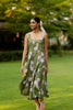 Linen Panel Dress- Green Floral