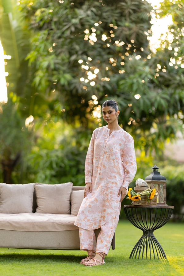 Linen Pant - Orange Banaras