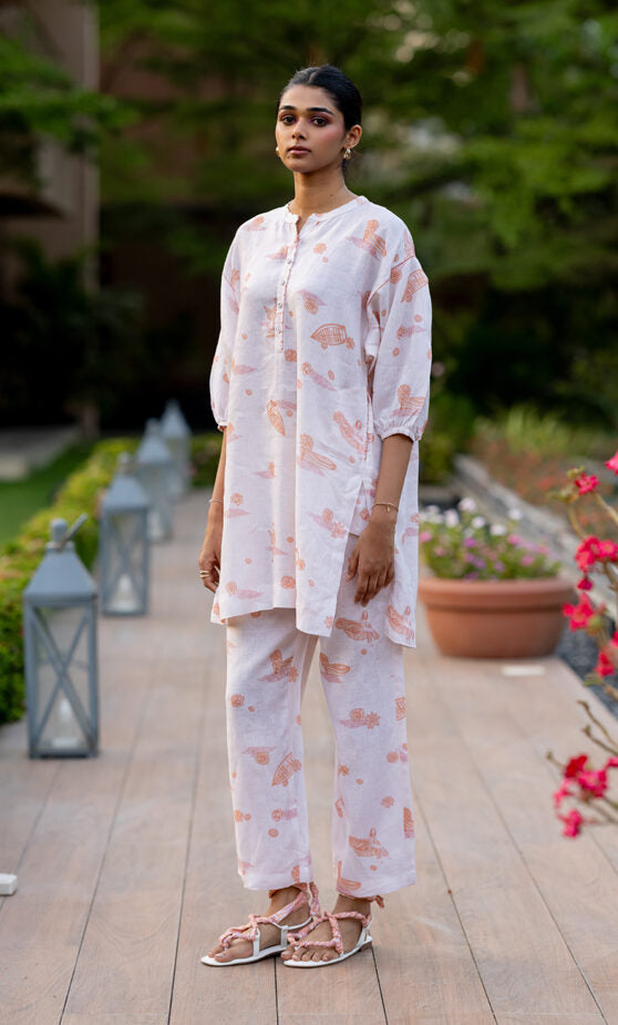 Linen Off-White Badal Naav Pants