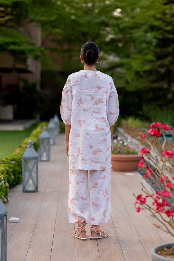 Linen Off-White Badal Naav Pants