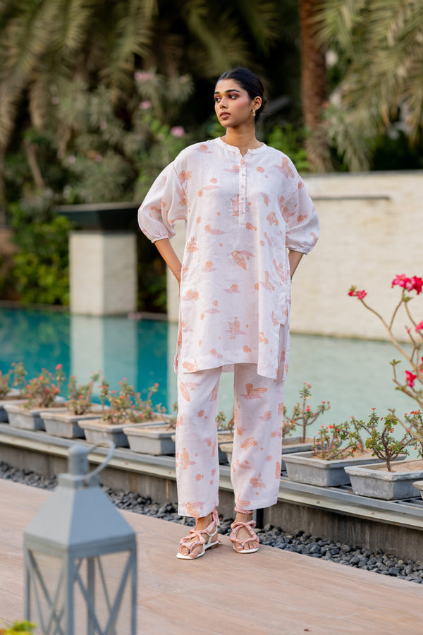 Linen Off-White Badal Naav Pants