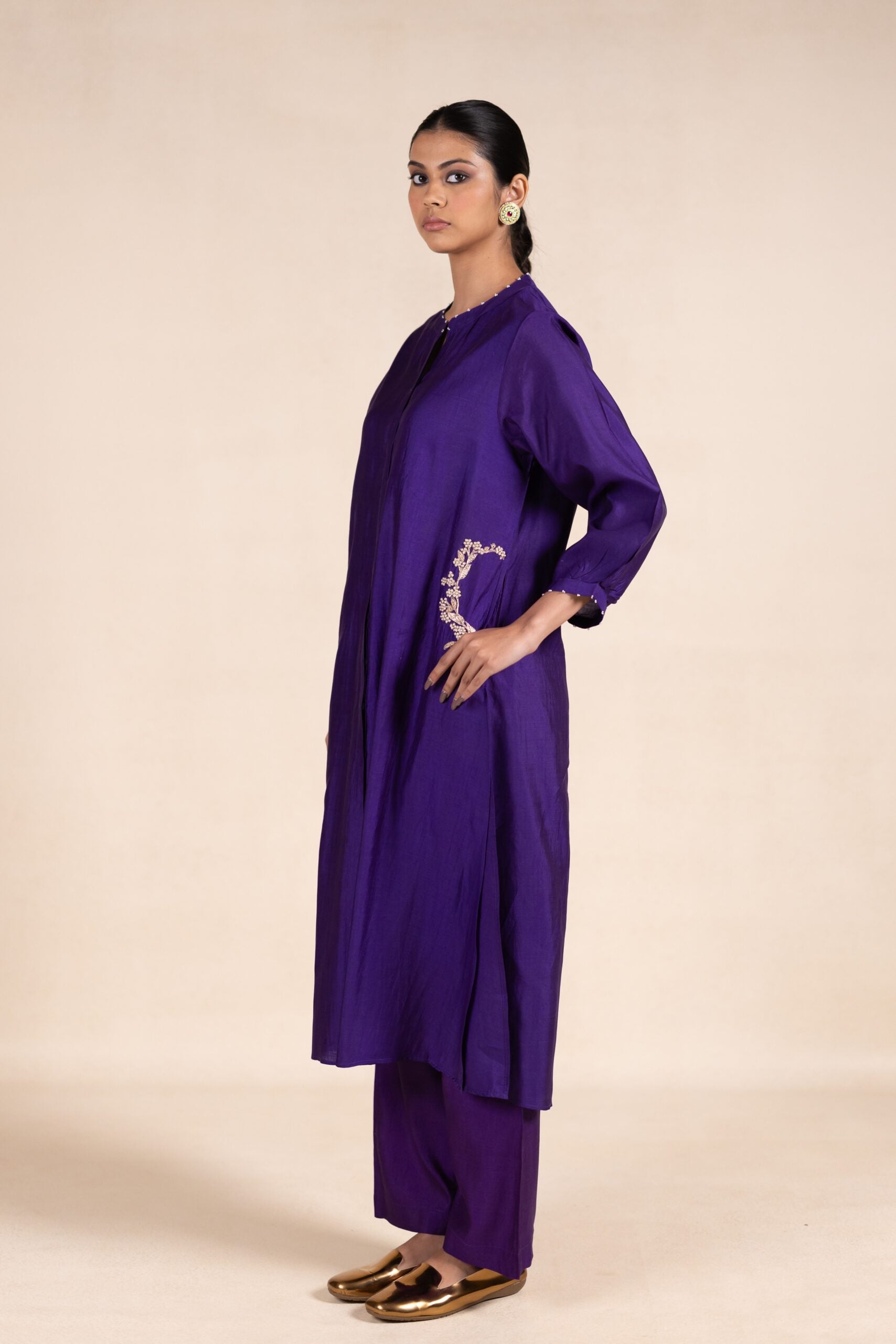 Madhurima Silk Kurta Set - Purple