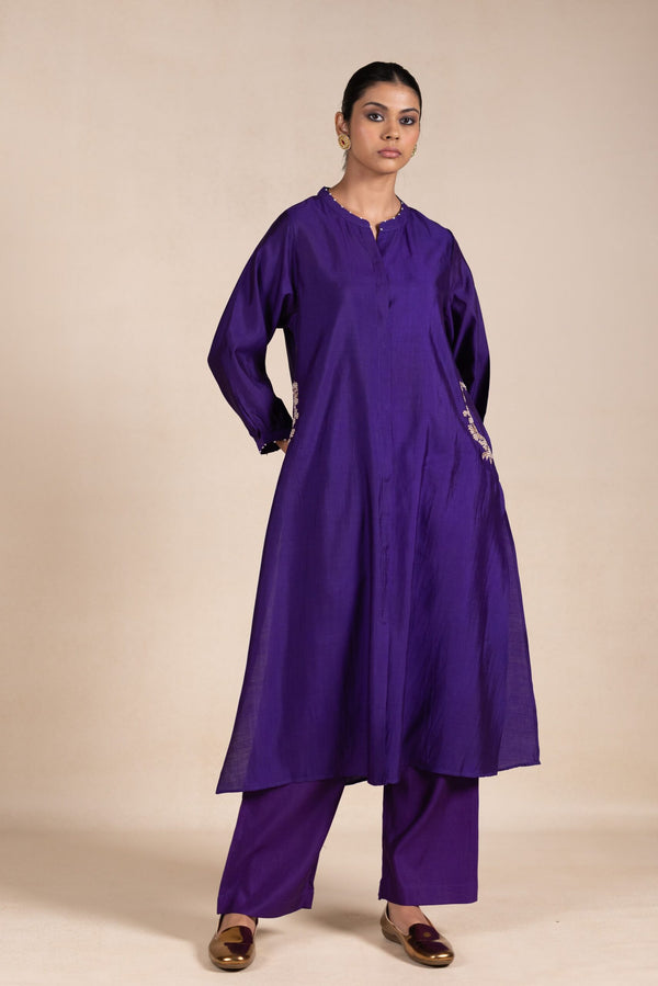 Madhurima Silk Kurta Set - Purple