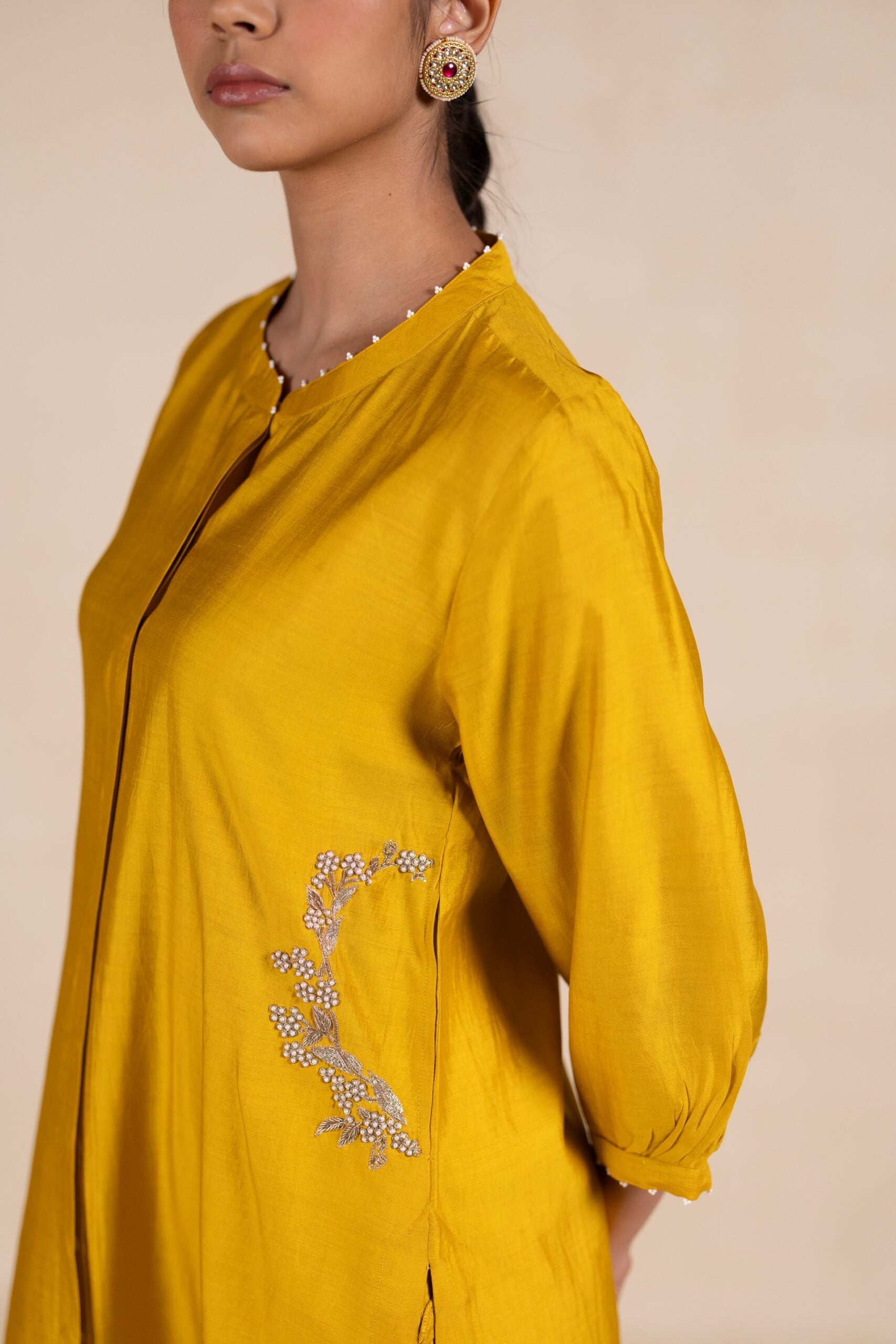 Madhurima Silk Kurta Set - Yellow