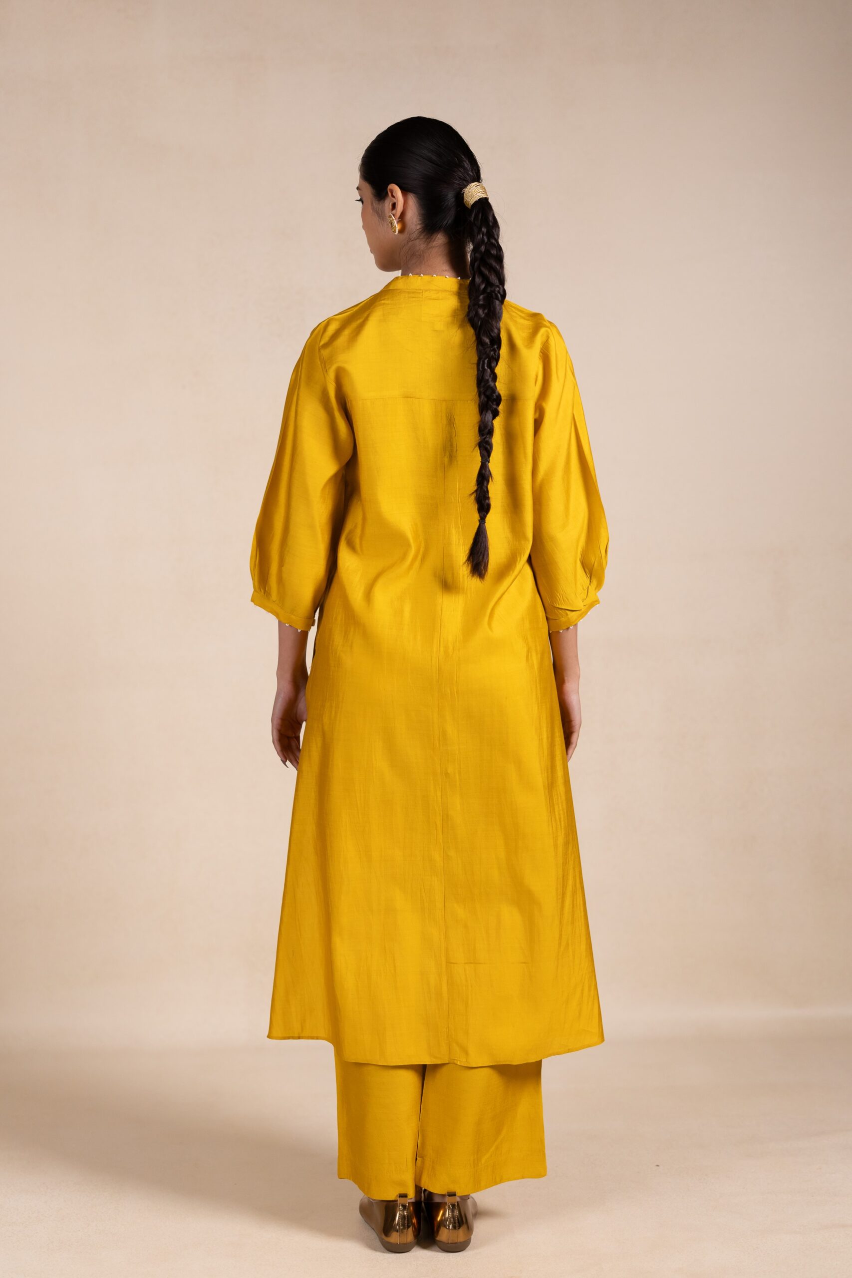 Madhurima Silk Kurta Set - Yellow
