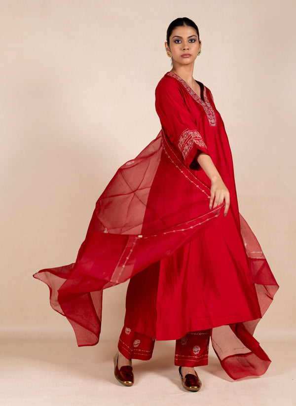 Rajrani Organza Dupatta - Red