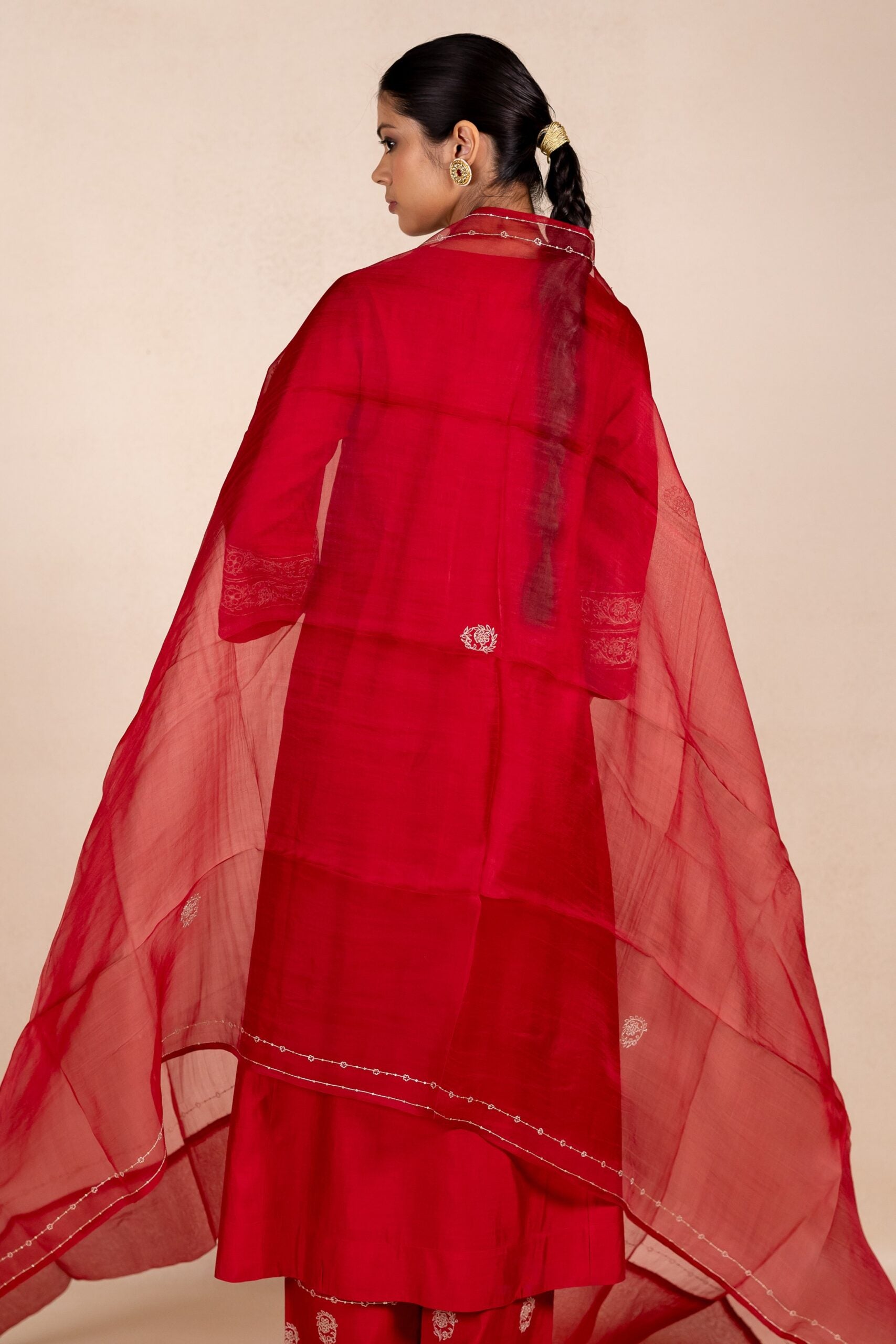 Rajrani Organza Dupatta - Red