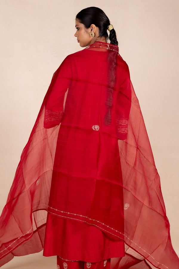 Rajrani Organza Dupatta - Red