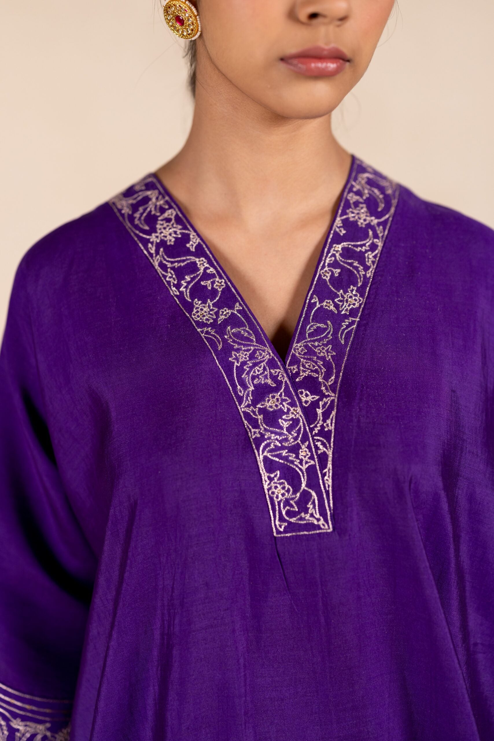 Madhvi Silk Kurta Set - Purple