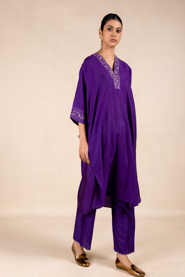 Madhvi Silk Kurta Set - Purple