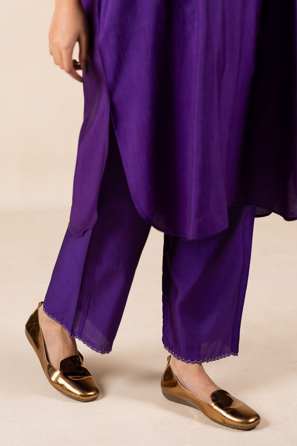 Madhvi Silk Kurta Set - Purple