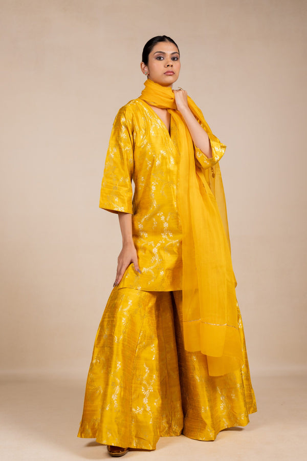Organza Buttidar Dupatta - Yellow