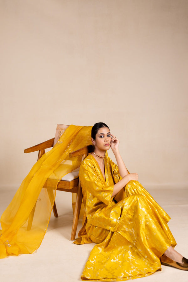 Organza Buttidar Dupatta - Yellow