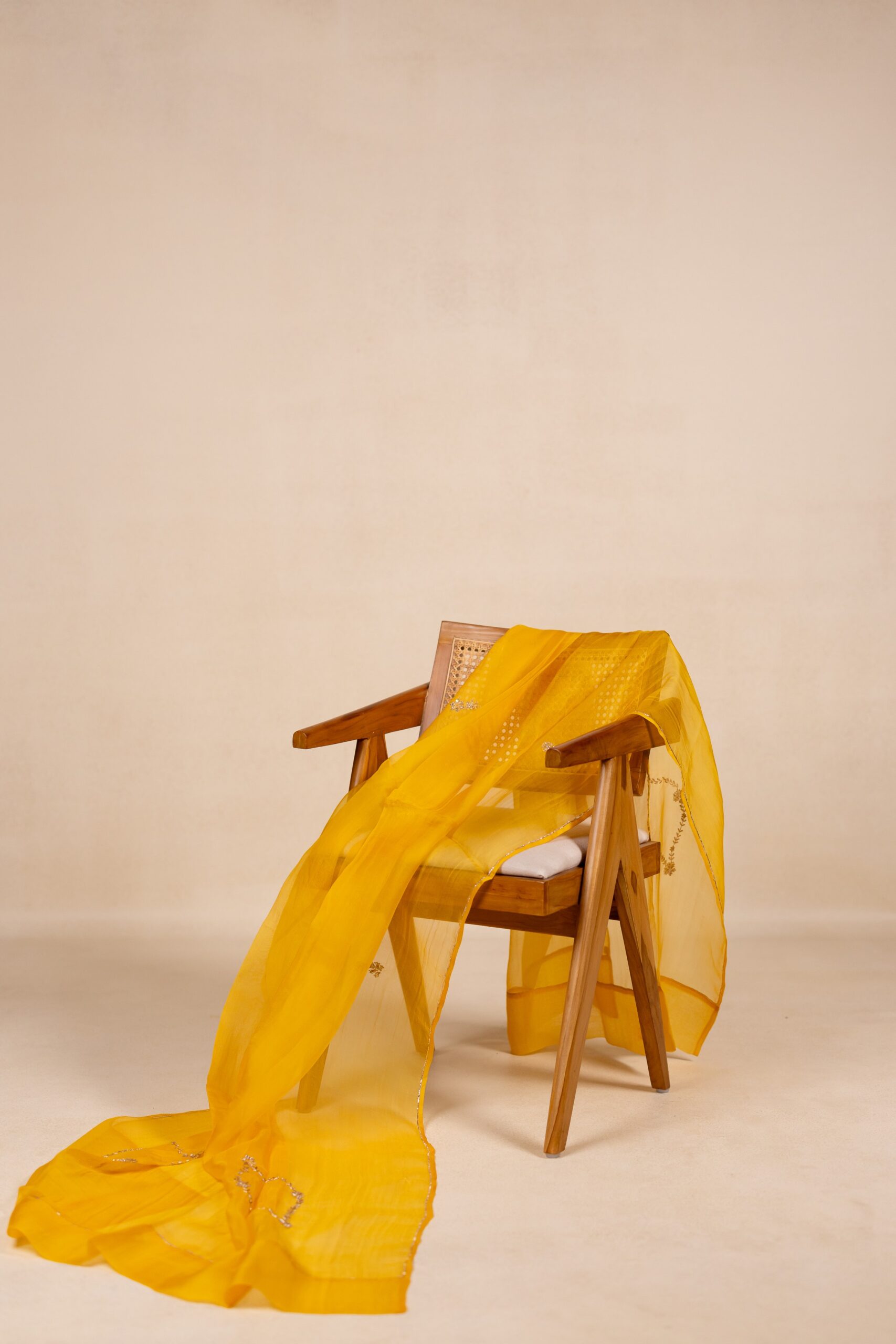 Organza Buttidar Dupatta - Yellow