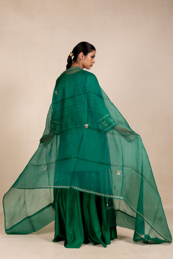 Radhika Organza Dupatta - Green