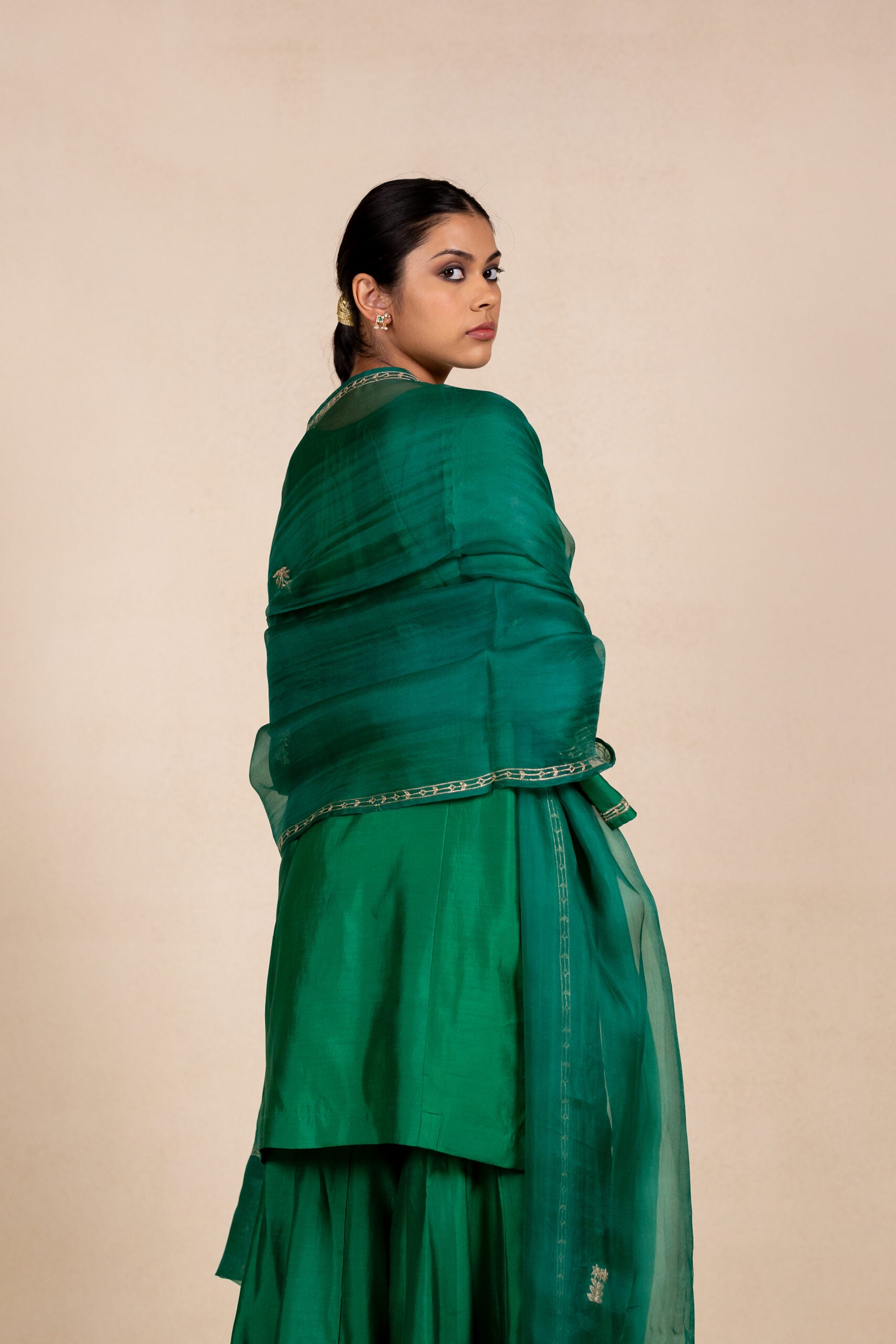 Radhika Organza Dupatta - Green
