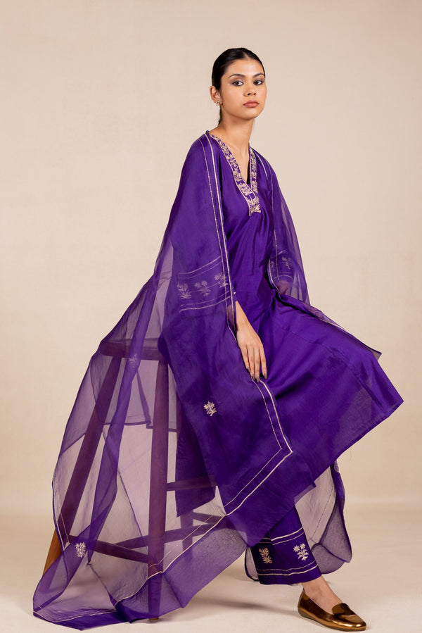 Devyani Organza Dupatta - Purple
