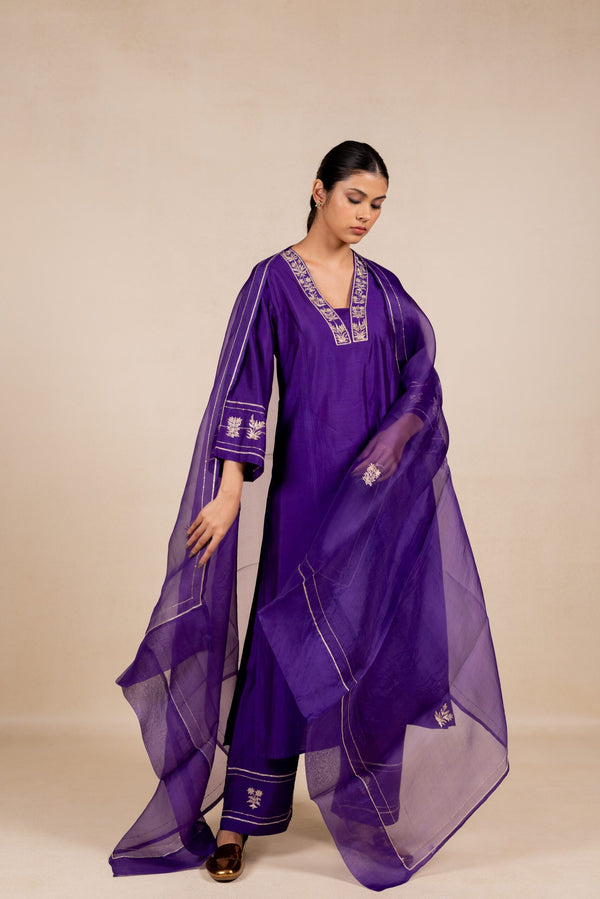 Devyani Organza Dupatta - Purple