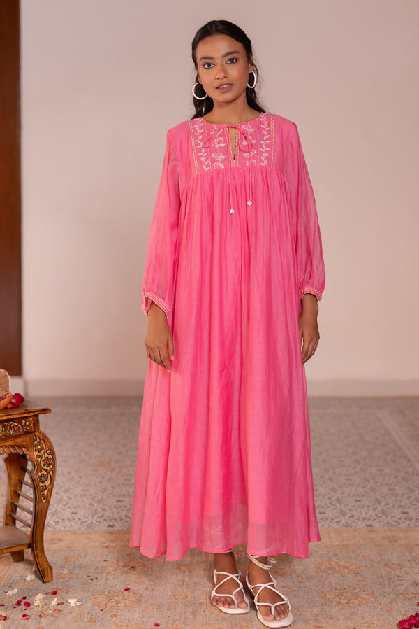 Drawstring frontknot dress