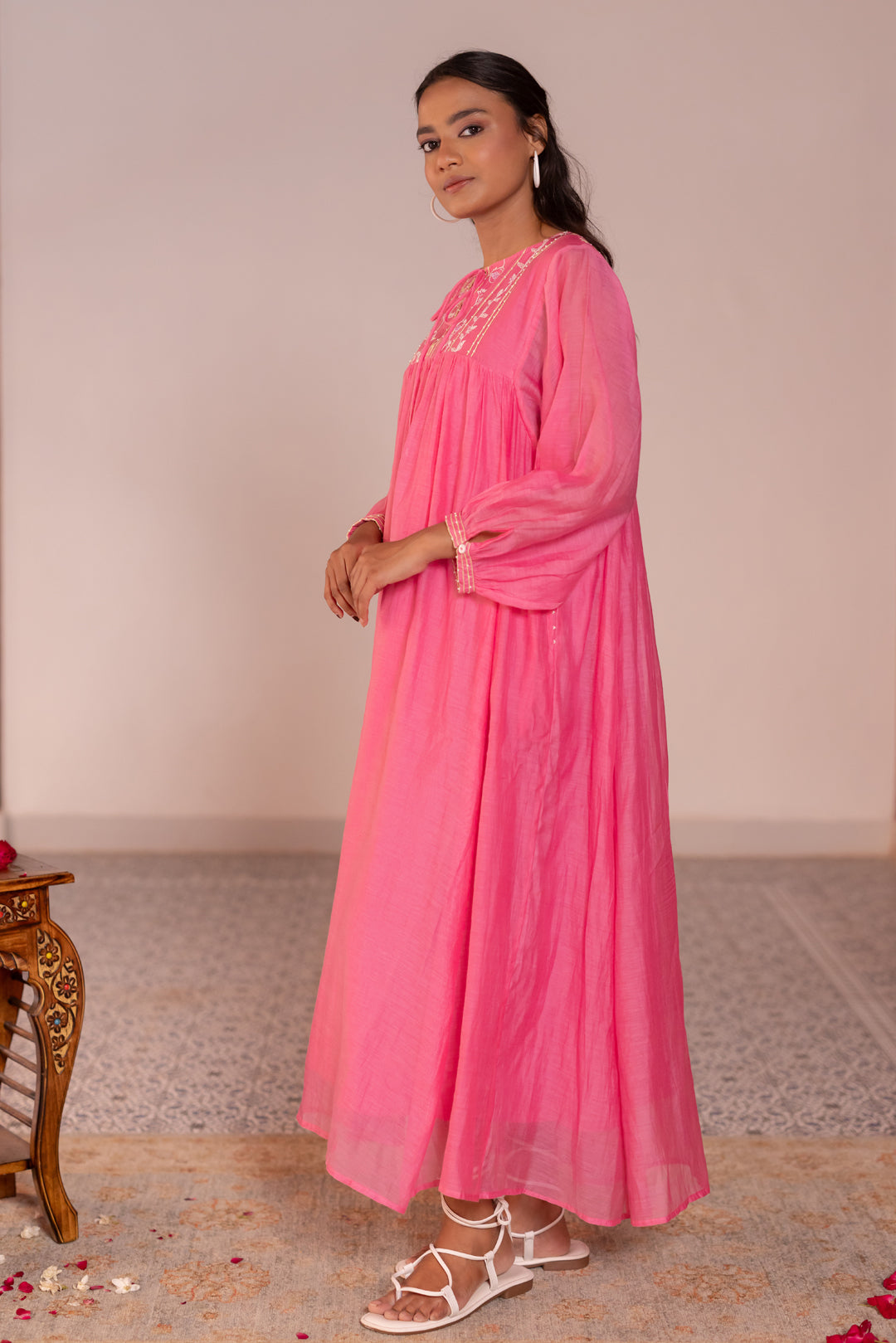 Drawstring frontknot dress