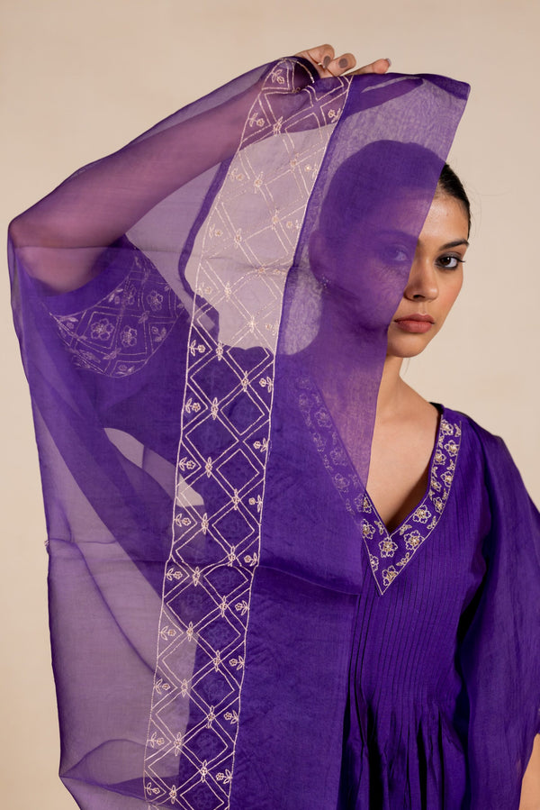 Chandrika Organza Dupatta - Purple