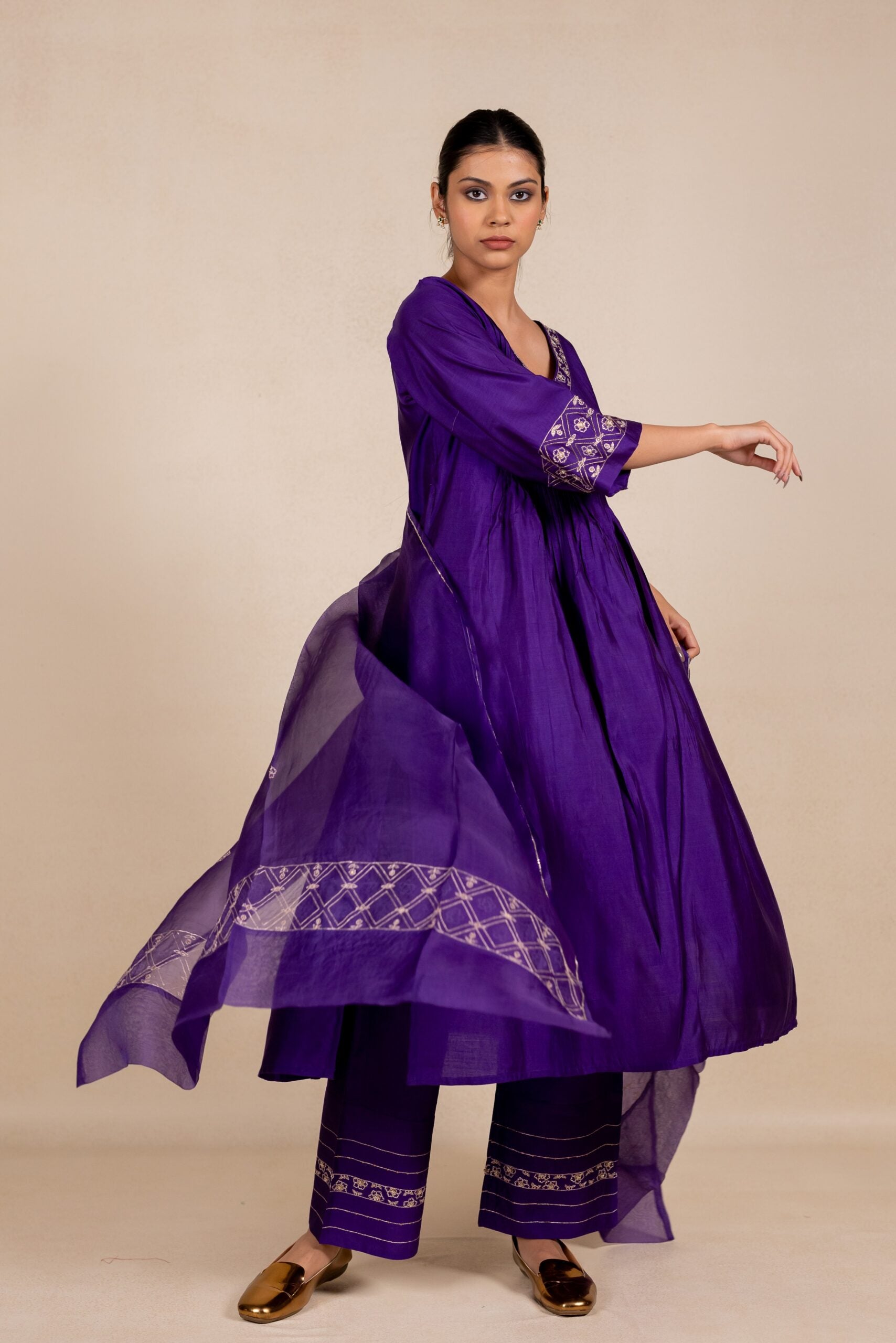 Chandrika Organza Dupatta - Purple