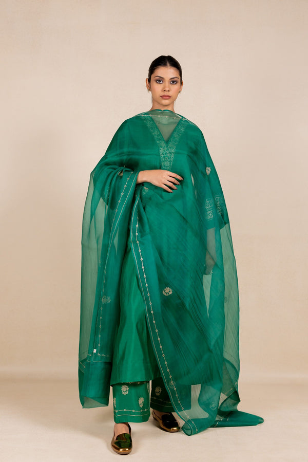 Rajrani Organza Dupatta - Green