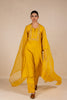 Rukmani Embroidered Silk Kurta Set - Yellow