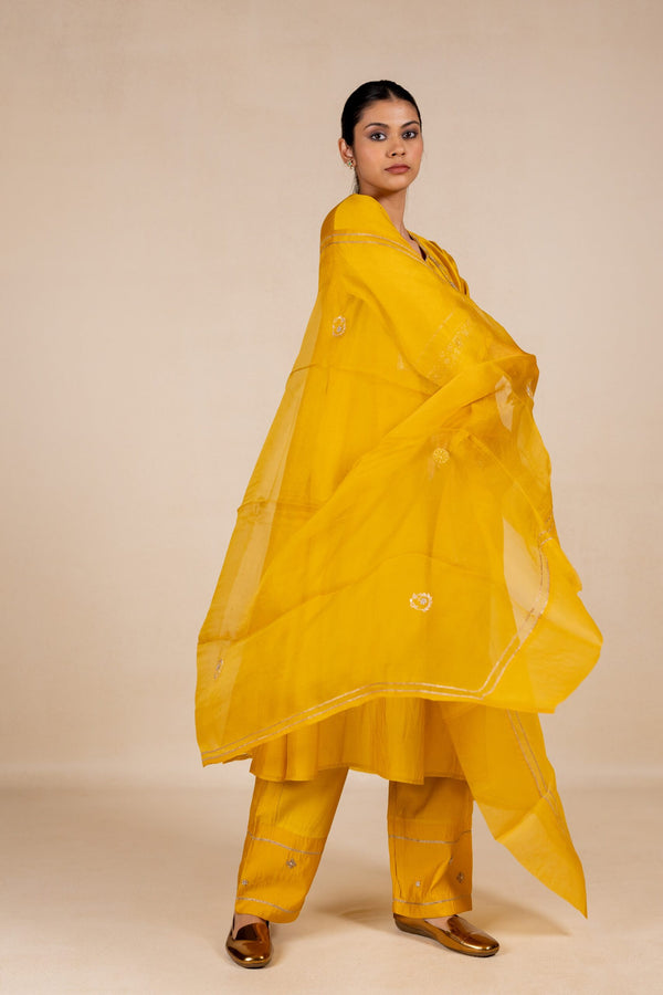 Rukmani Organza Dupatta - Yellow