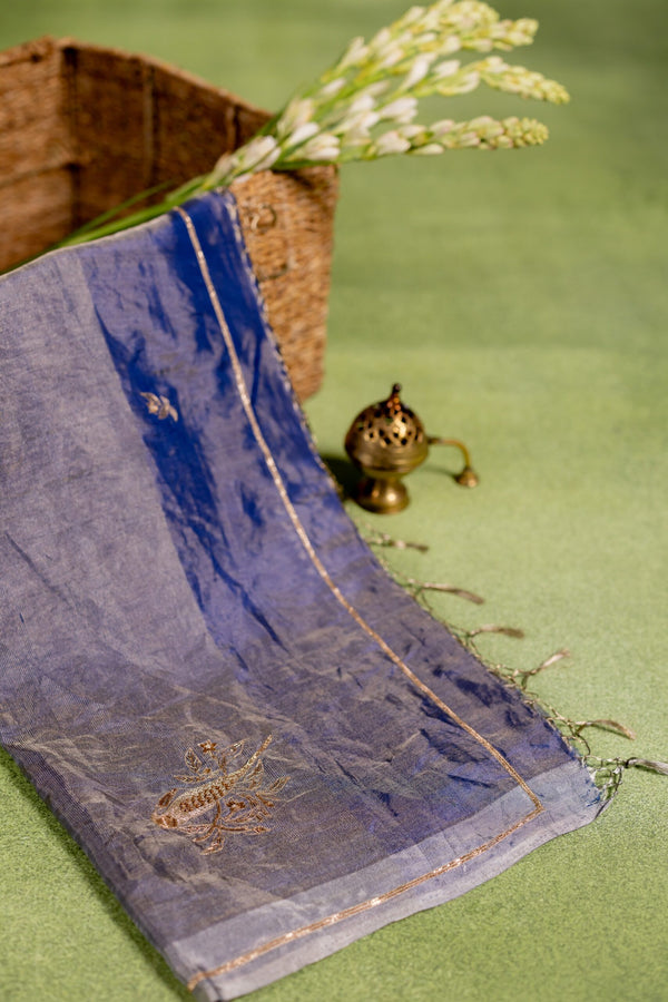 Tissue Saree - Blue